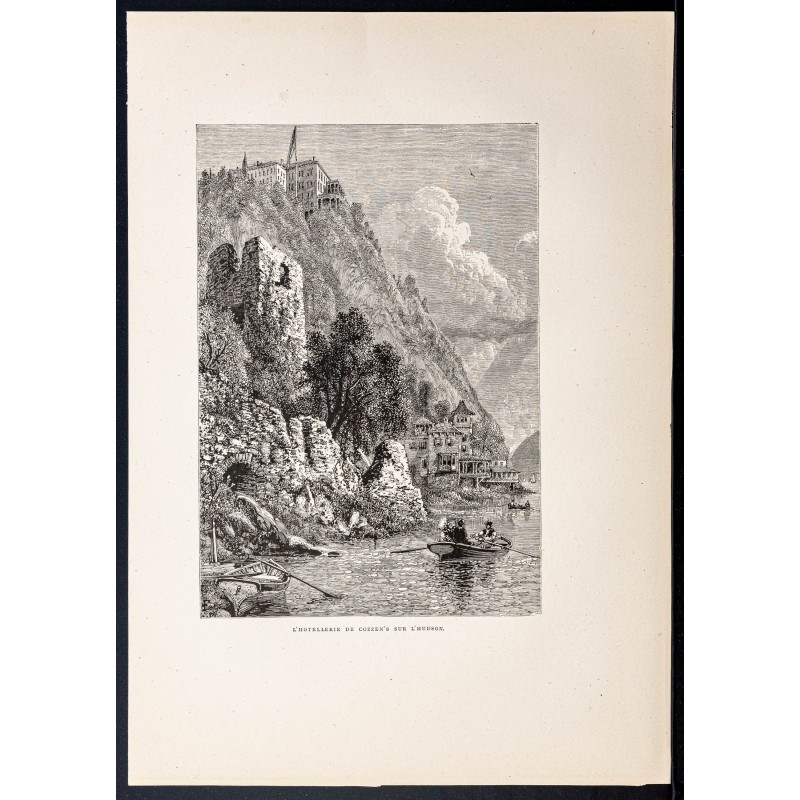 Gravure de 1880 - Rivière Hudson - 1