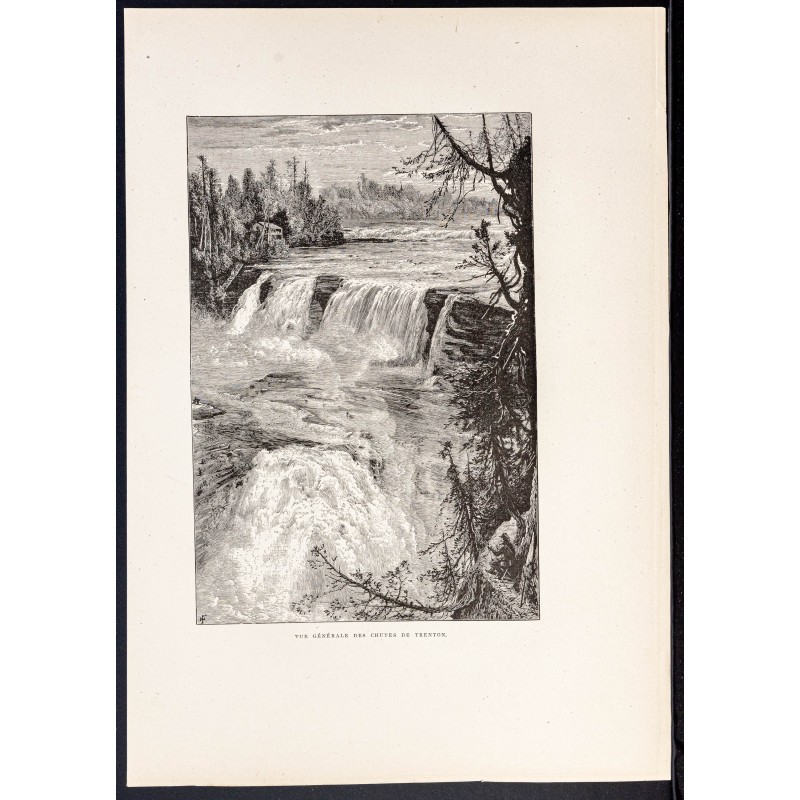 Gravure de 1880 - Trenton Falls - 1