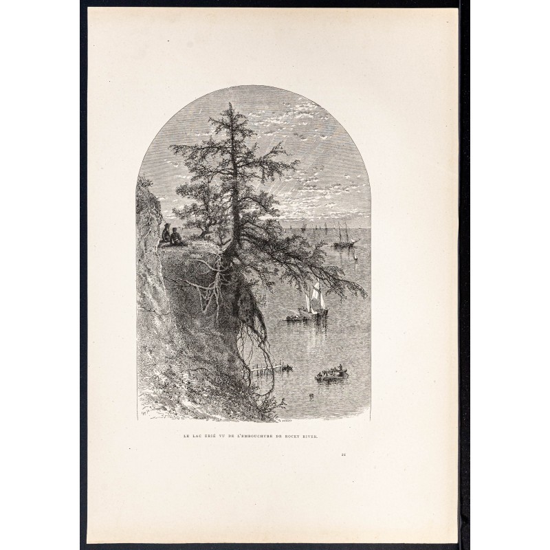 Gravure de 1880 - Lac Érié - 1