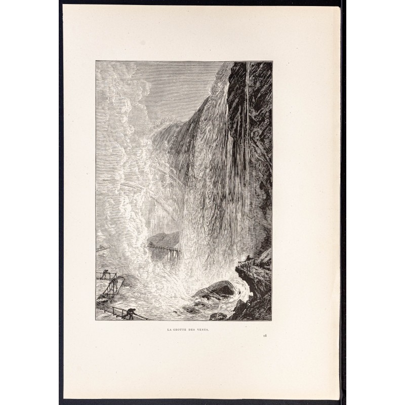 Gravure de 1880 - Chutes du Niagara - 1