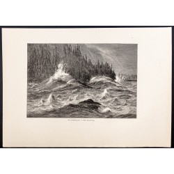 Gravure de 1880 - Chutes du Niagara - 1