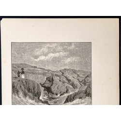 Gravure de 1880 - Spouting Cave à Newport - 2