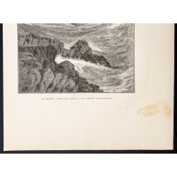 Gravure de 1880 - Spouting Cave à Newport - 3