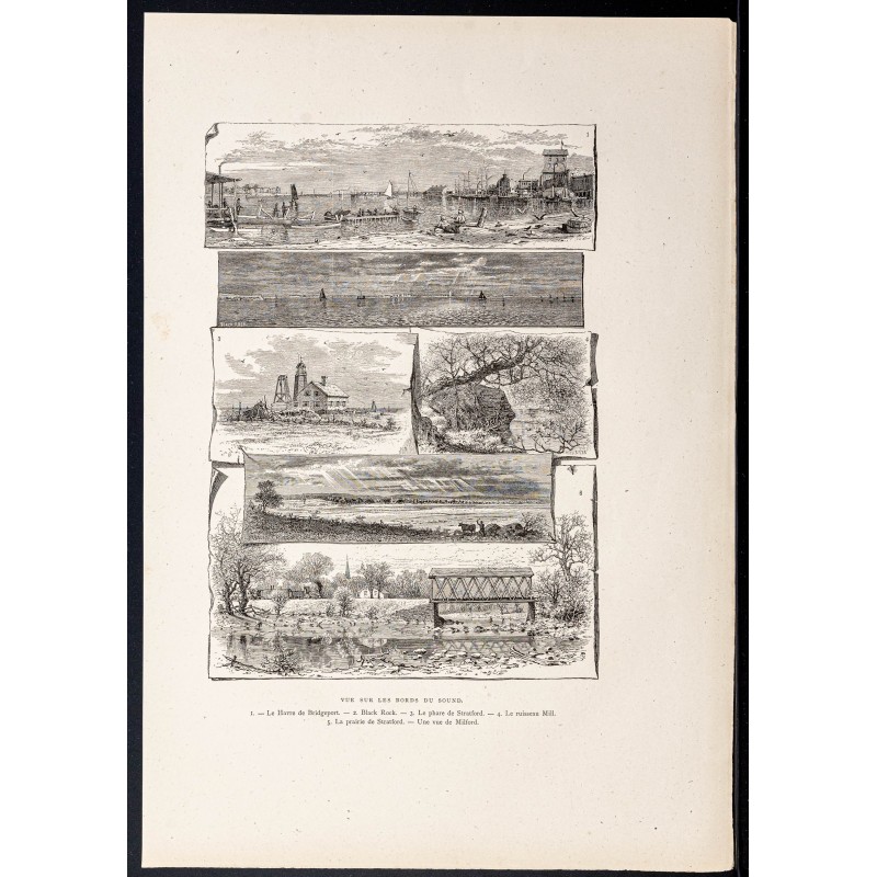 Gravure de 1880 - Long Island Sound - 1