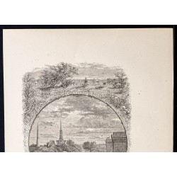 Gravure de 1880 - Norwalk, Greenwich et Stamford - 2