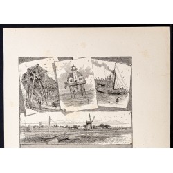 Gravure de 1880 - Long Island à New York - 2