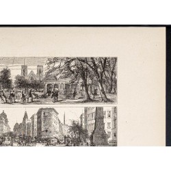Gravure de 1880 - Squares de New York - 3