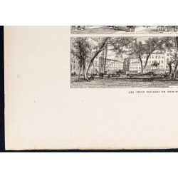 Gravure de 1880 - Squares de New York - 4