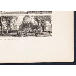 Gravure de 1880 - Squares de New York - 5
