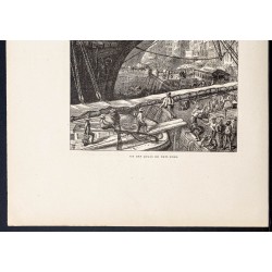 Gravure de 1880 - Quais de New-York - 3