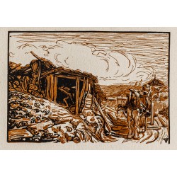 Gravure de 1916 - Cabane de glaisier - 2