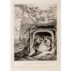 Gravure de 1853 - Naissance de Jésus Christ - 2