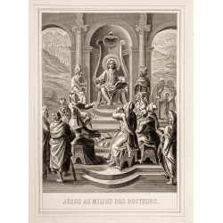 Gravure de 1853 - Jésus au milieu des docteurs - 2
