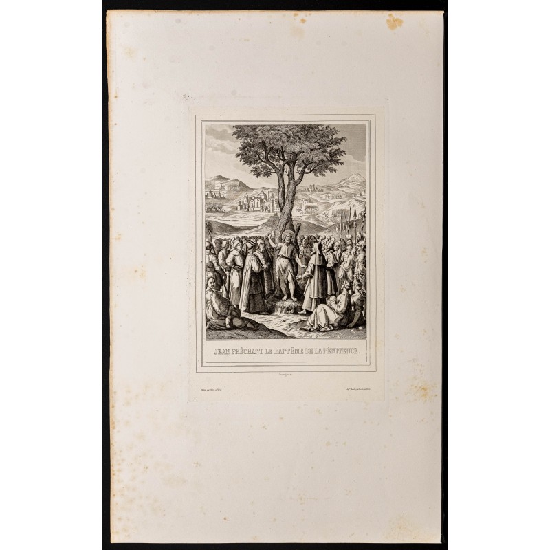 Gravure de 1853 - Jean prêchant le baptême - 1