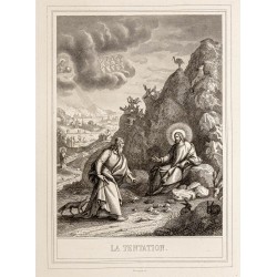 Gravure de 1853 - La tentation - 2