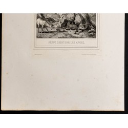 Gravure de 1853 - Jésus servi par les anges - 4