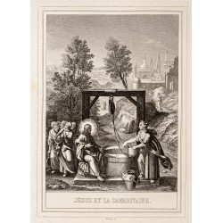 Gravure de 1853 - Jésus et la samaritaine - 2