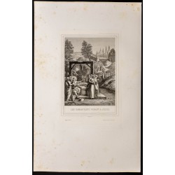 Gravure de 1853 - Les samaritains venant à Jésus - 1