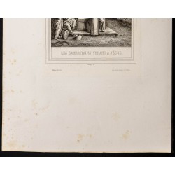 Gravure de 1853 - Les samaritains venant à Jésus - 4