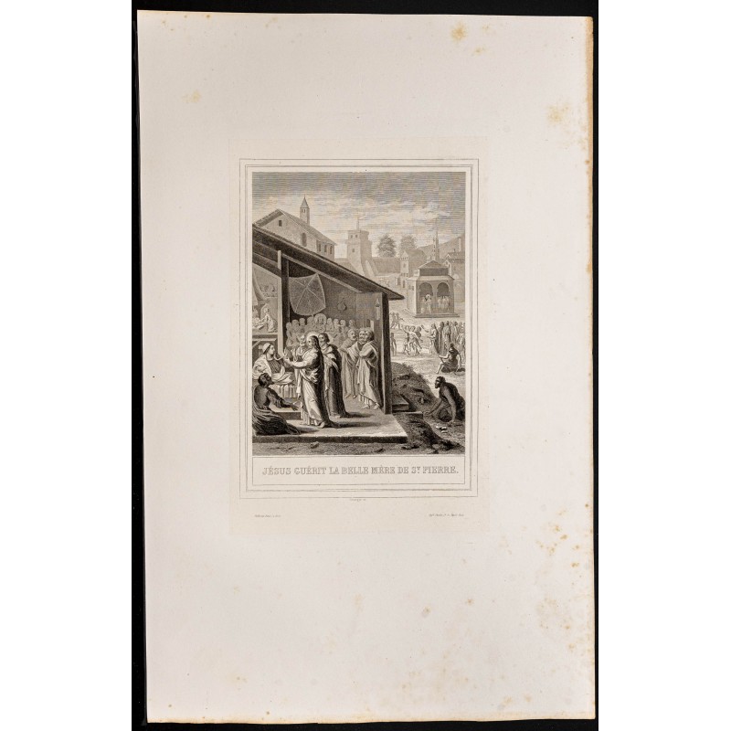 Gravure de 1853 - Jésus guérit la belle-mère de St Pierre - 1