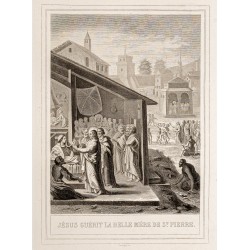 Gravure de 1853 - Jésus guérit la belle-mère de St Pierre - 2