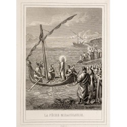 Gravure de 1853 - La pêche miraculeuse - 2