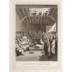 Gravure de 1853 - Guérison d'un paralytique - 2