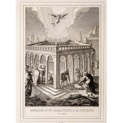 Gravure de 1853 - Guérison à la piscine de Béthesda - 2