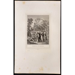 Gravure de 1853 - Guérison d'un lépreux - 1