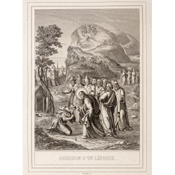 Gravure de 1853 - Guérison d'un lépreux - 2
