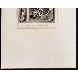 Gravure de 1853 - Lavement des pieds par Marie-Madeleine - 4