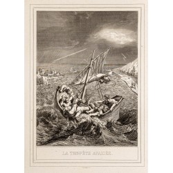 Gravure de 1853 - Miracle de la tempête apaisée - 2
