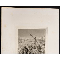 Gravure de 1853 - La Marche sur les eaux - 3