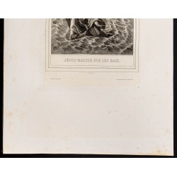 Gravure de 1853 - La Marche sur les eaux - 4