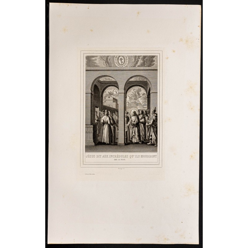 Gravure de 1853 - Jésus parle aux incrédules - 1