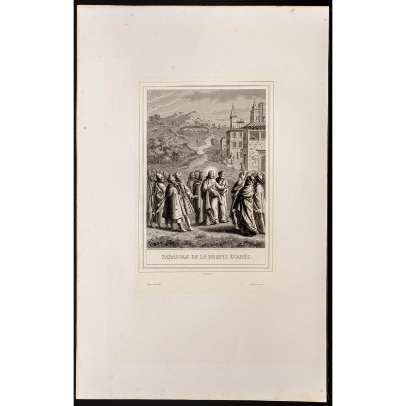 Gravure de 1853 - La brebis égarée - 1