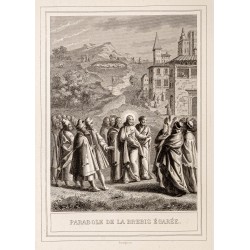 Gravure de 1853 - La brebis égarée - 2