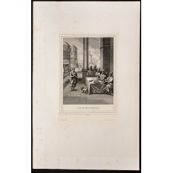 Gravure de 1853 - L'économe infidèle - 1