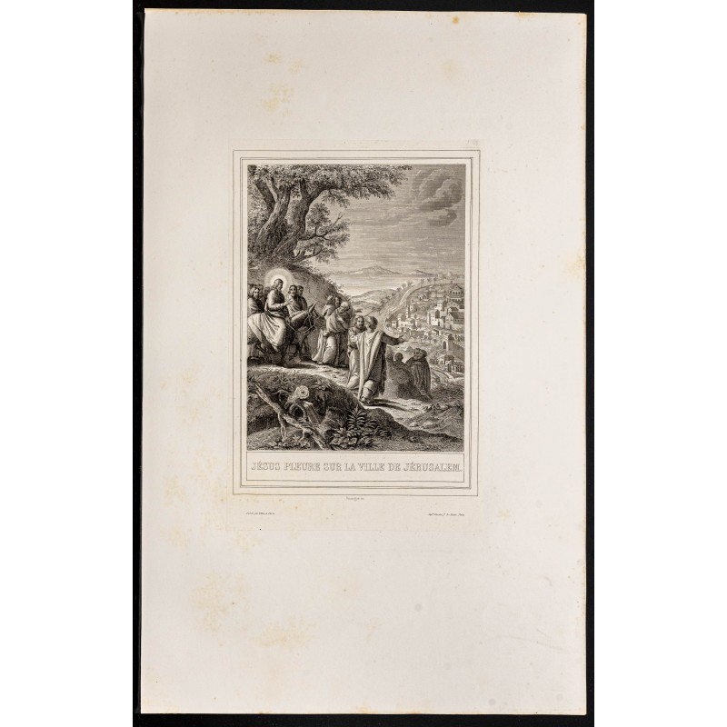 Gravure de 1853 - Jésus pleure sur Jérusalem - 1