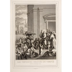 Gravure de 1853 - Les vendeurs chassés du temple - 2