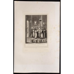Gravure de 1853 - Jésus mangeant l'agneau pascal - 1