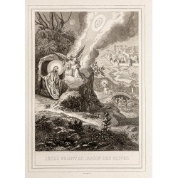 Gravure de 1853 - Agonie dans le Jardin des Oliviers - 2