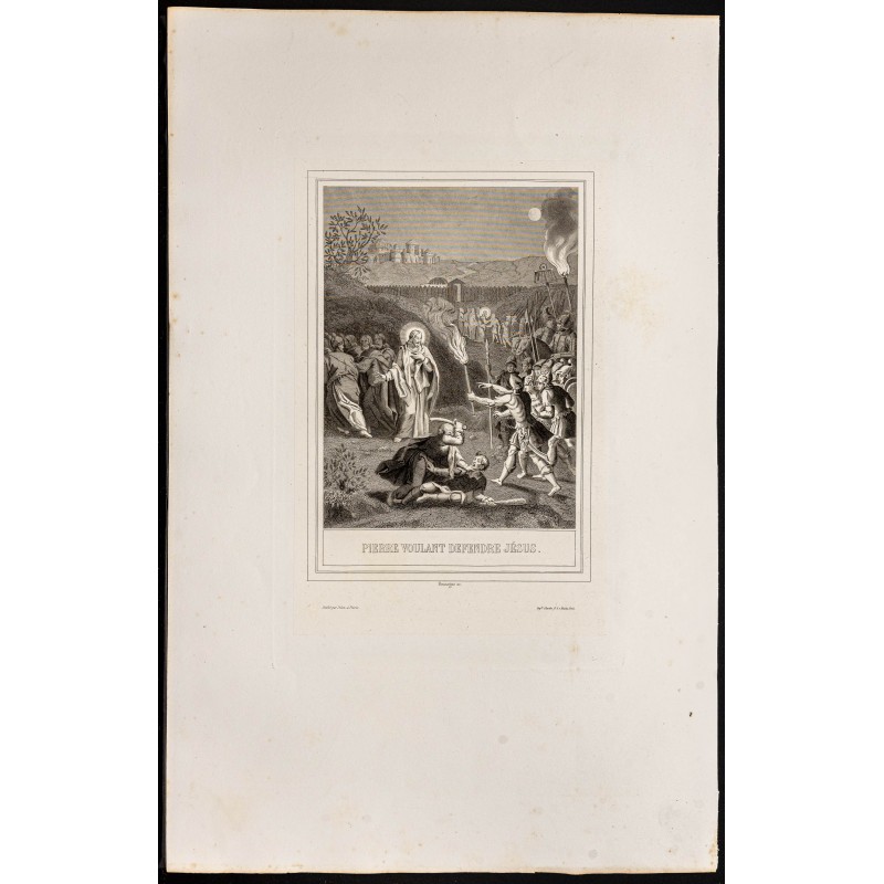Gravure de 1853 - Pierre voulant défendre Jésus - 1