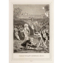 Gravure de 1853 - Pierre voulant défendre Jésus - 2
