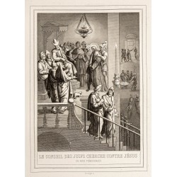 Gravure de 1853 - Le conseil des juifs - 2