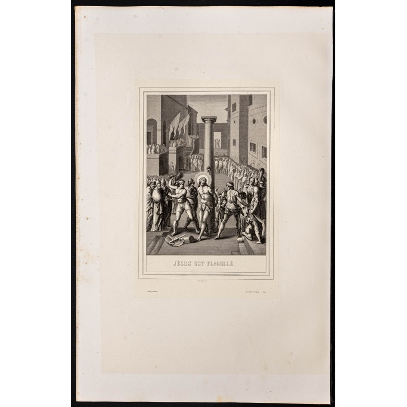 Gravure de 1853 - Flagellation de Jésus - 1