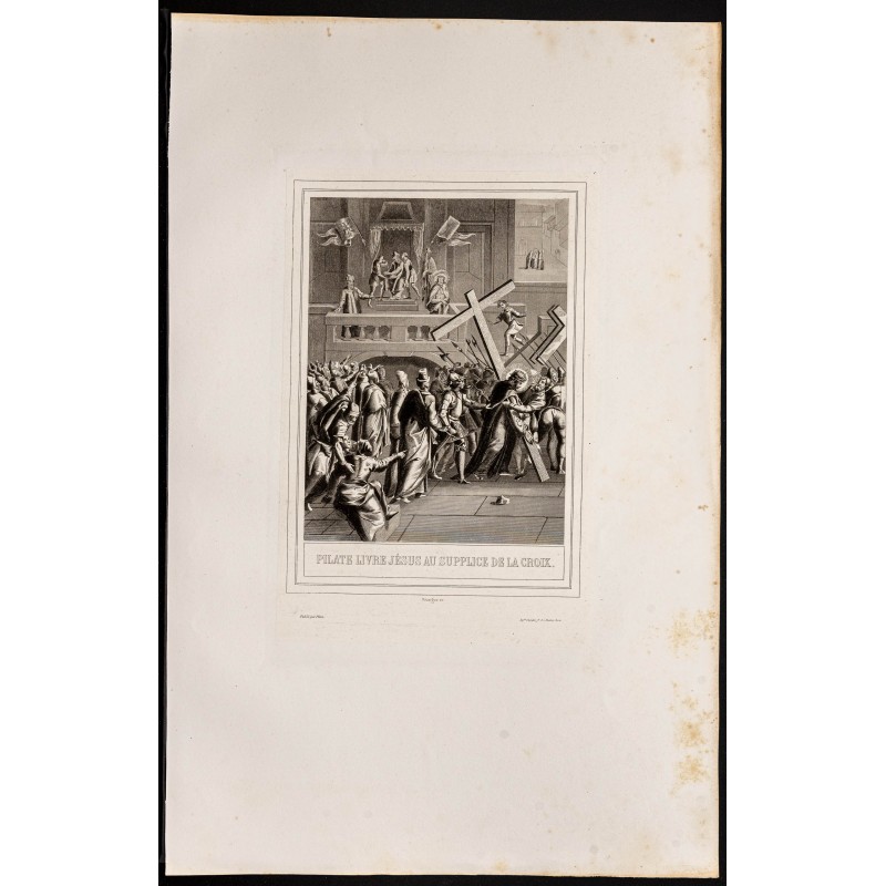 Gravure de 1853 - Supplice de la croix - 1