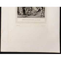 Gravure de 1853 - Jésus est attaché à la croix - 4