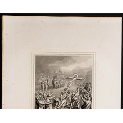 Gravure de 1853 - Jésus élevé sur la croix - 3