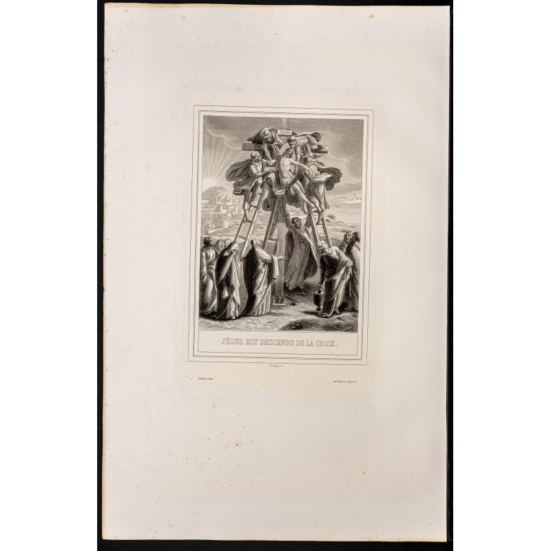 Gravure de 1853 - Descente de croix - 1